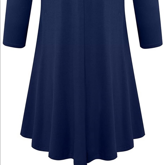 Navy Tunic For Leggings Spandex Stretch - Picture 3 of 6